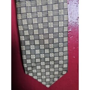 Innocenti Oro Hand Tailored By Tom James Mens Silk Neck Tie Goldish Silver Hues